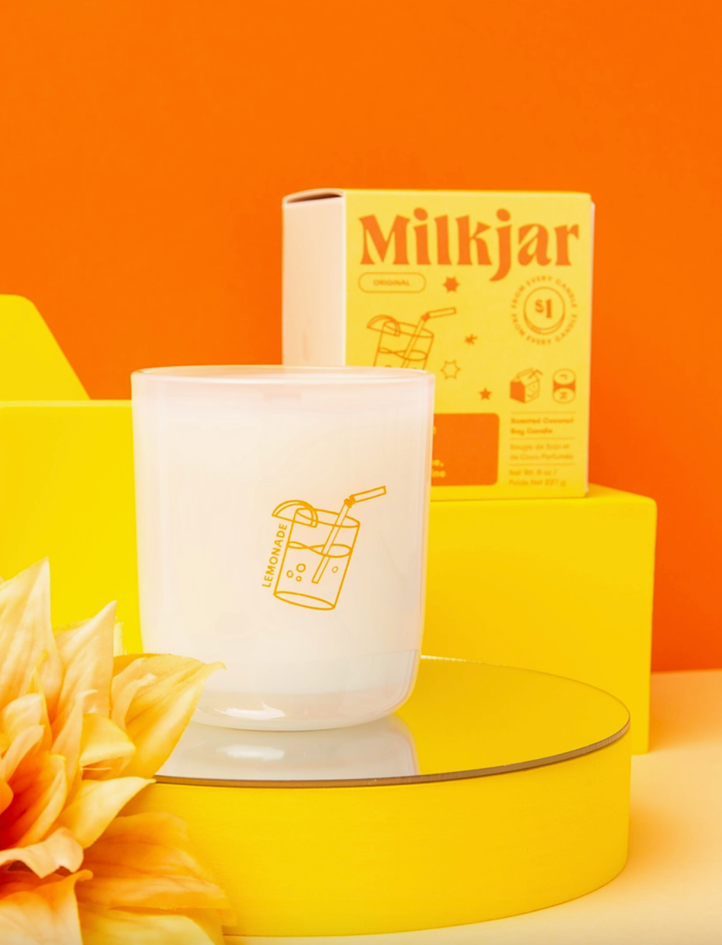 milk jar candle - lemonade