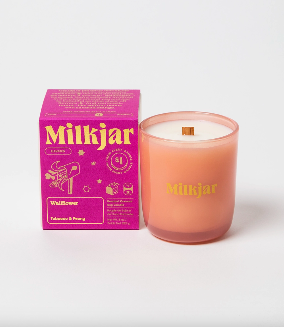 milk jar candle - wallflower