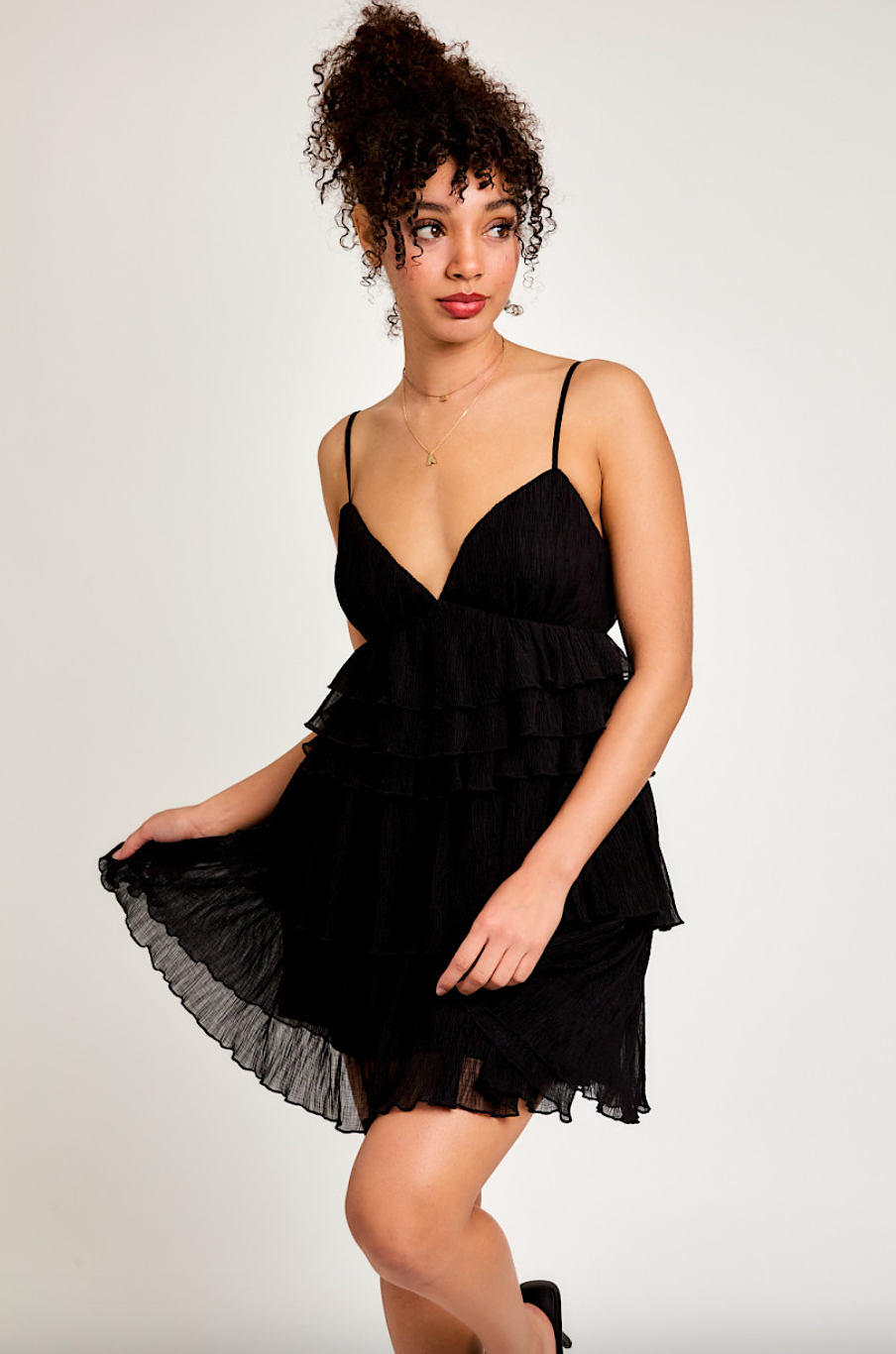 camila ruffle mini dress