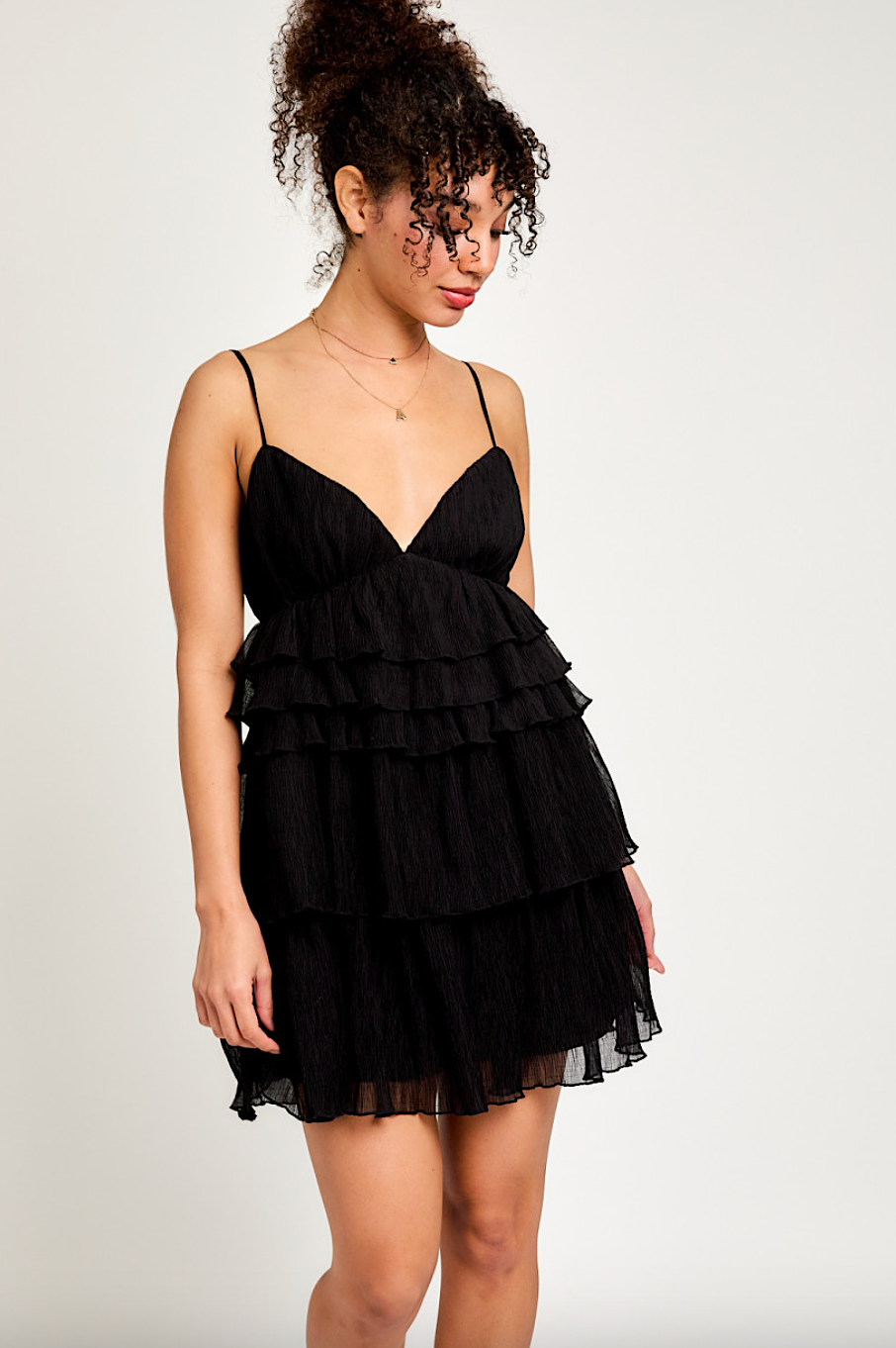 camila ruffle mini dress