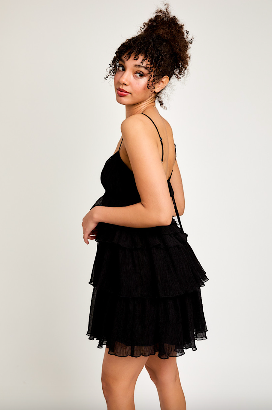 camila ruffle mini dress