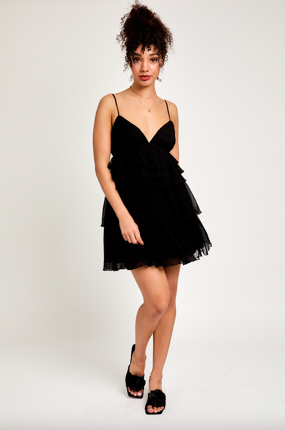 camila ruffle mini dress