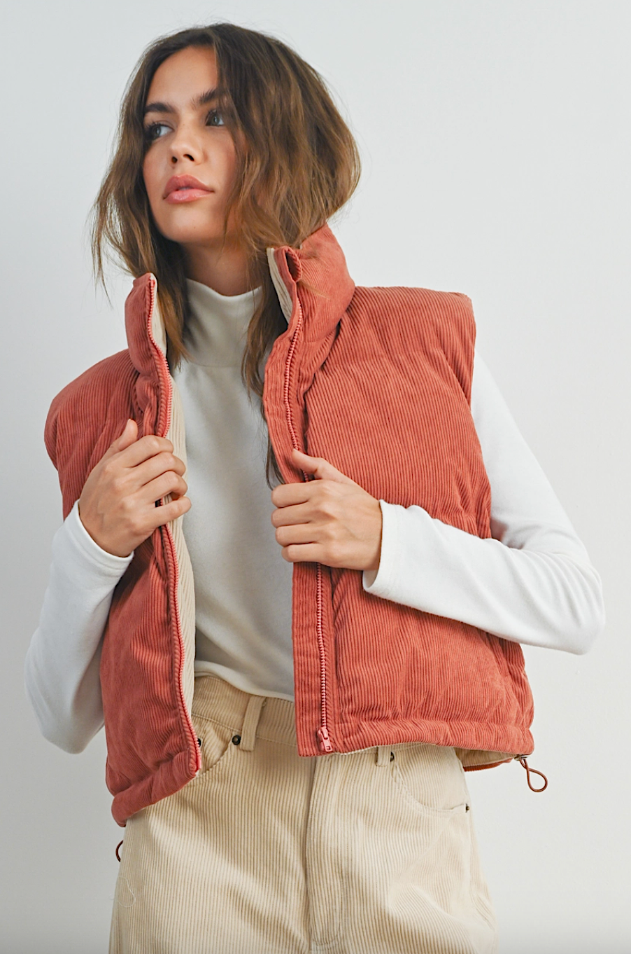 adore me corduroy puffer vest