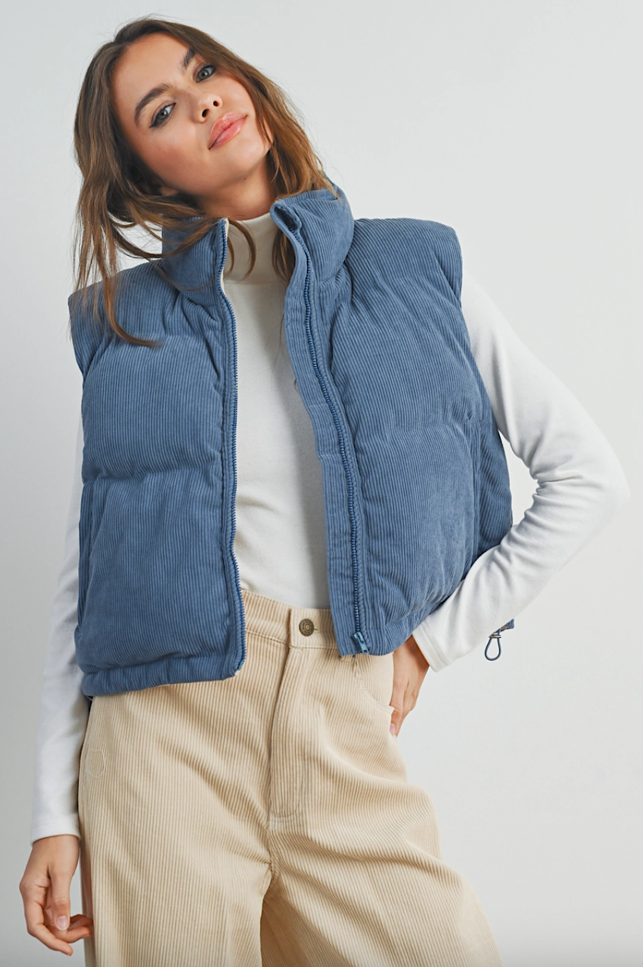 adore me corduroy puffer vest