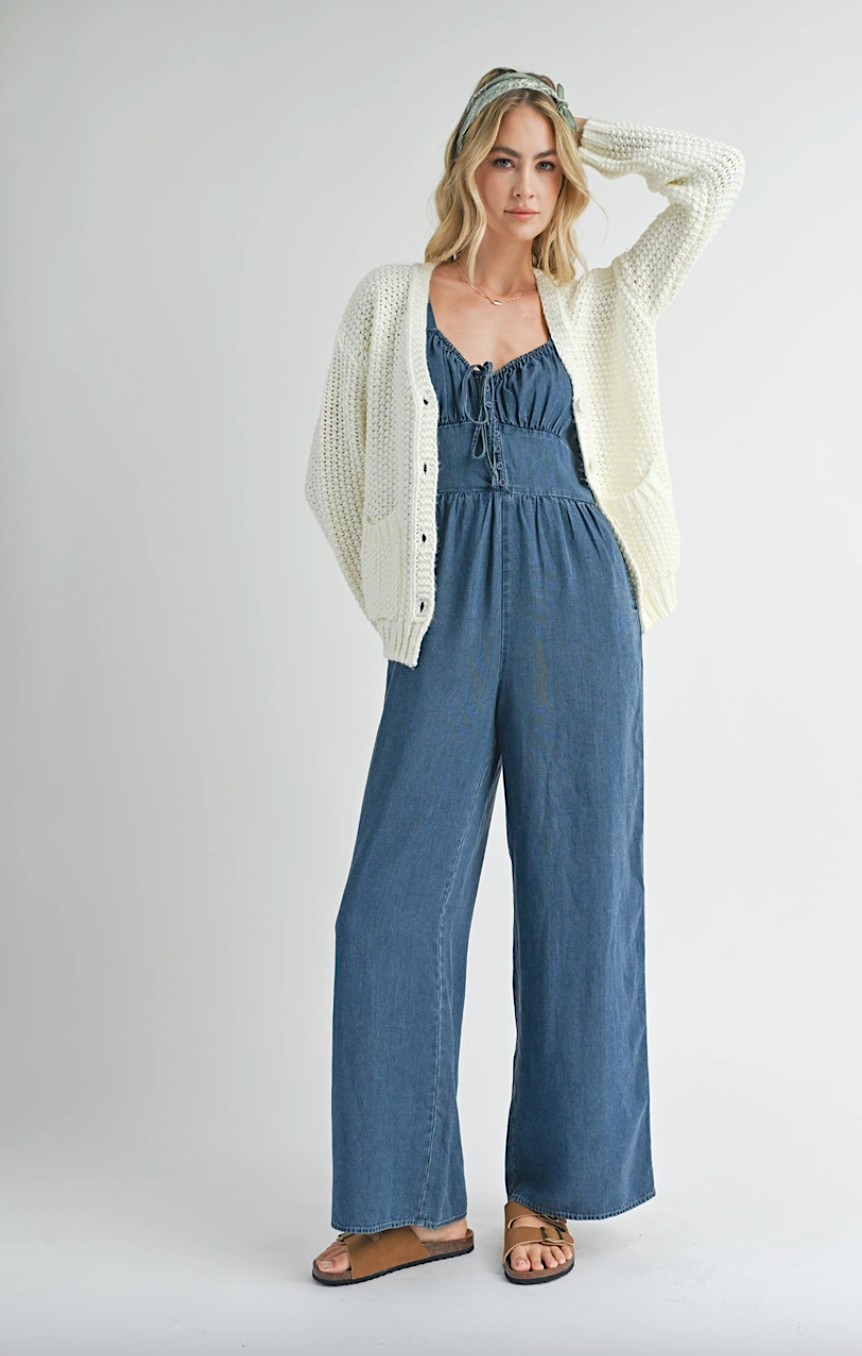 archives button front jumpsuit