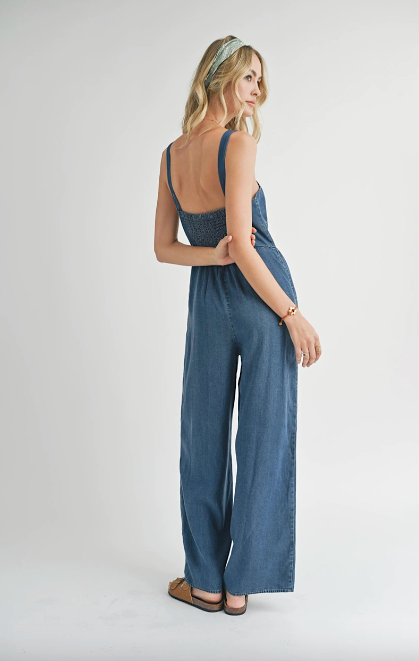 archives button front jumpsuit