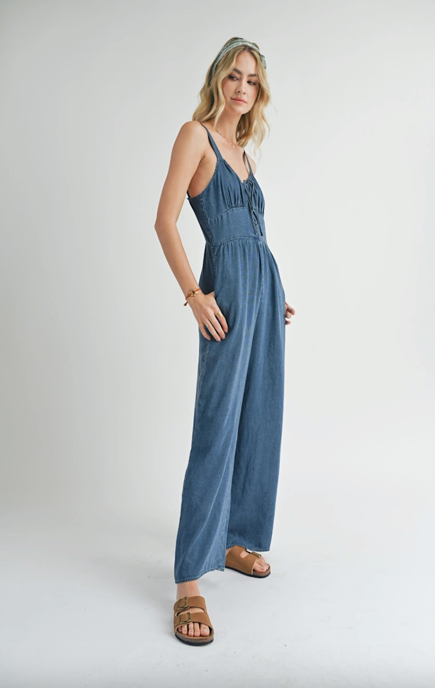 archives button front jumpsuit