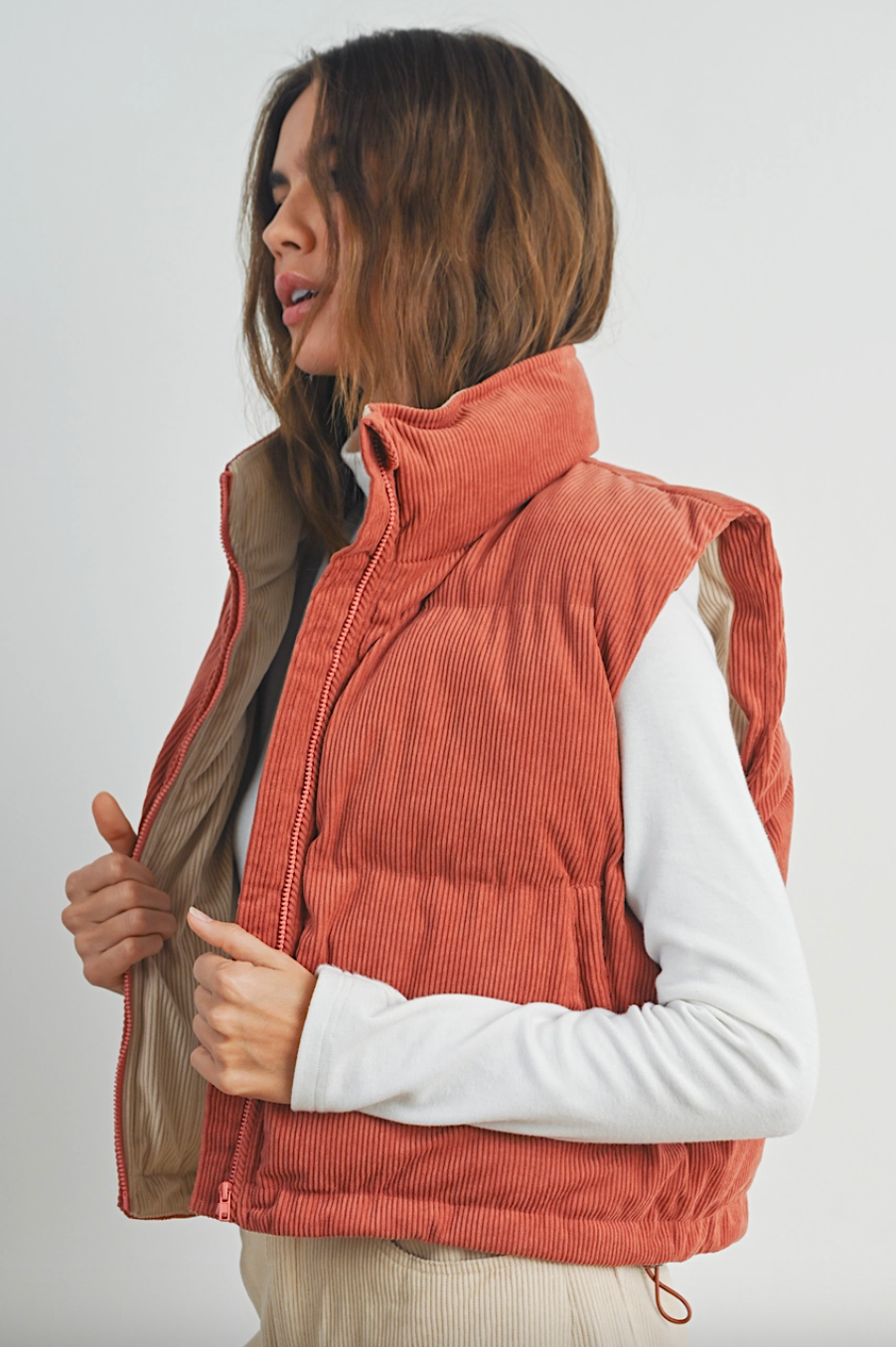 adore me corduroy puffer vest