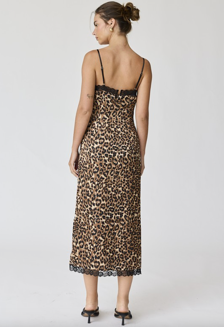 amelia leopard slip dress