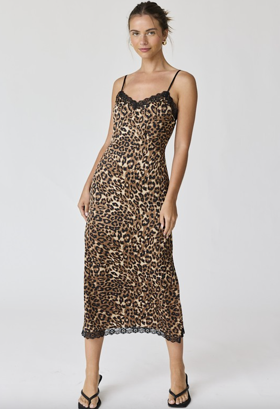 amelia leopard slip dress