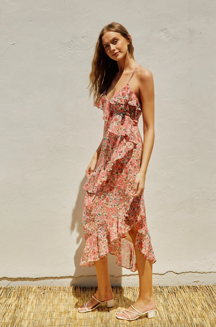 wild roses midi dress