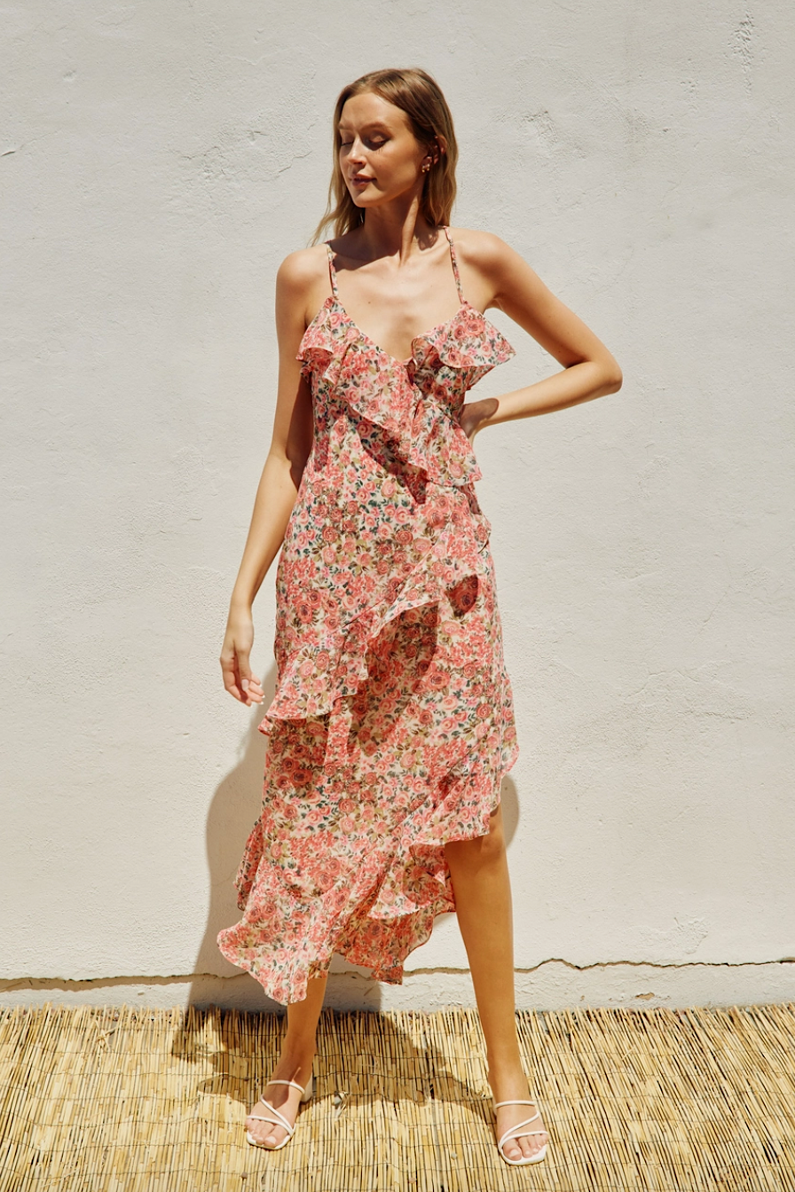 wild roses midi dress