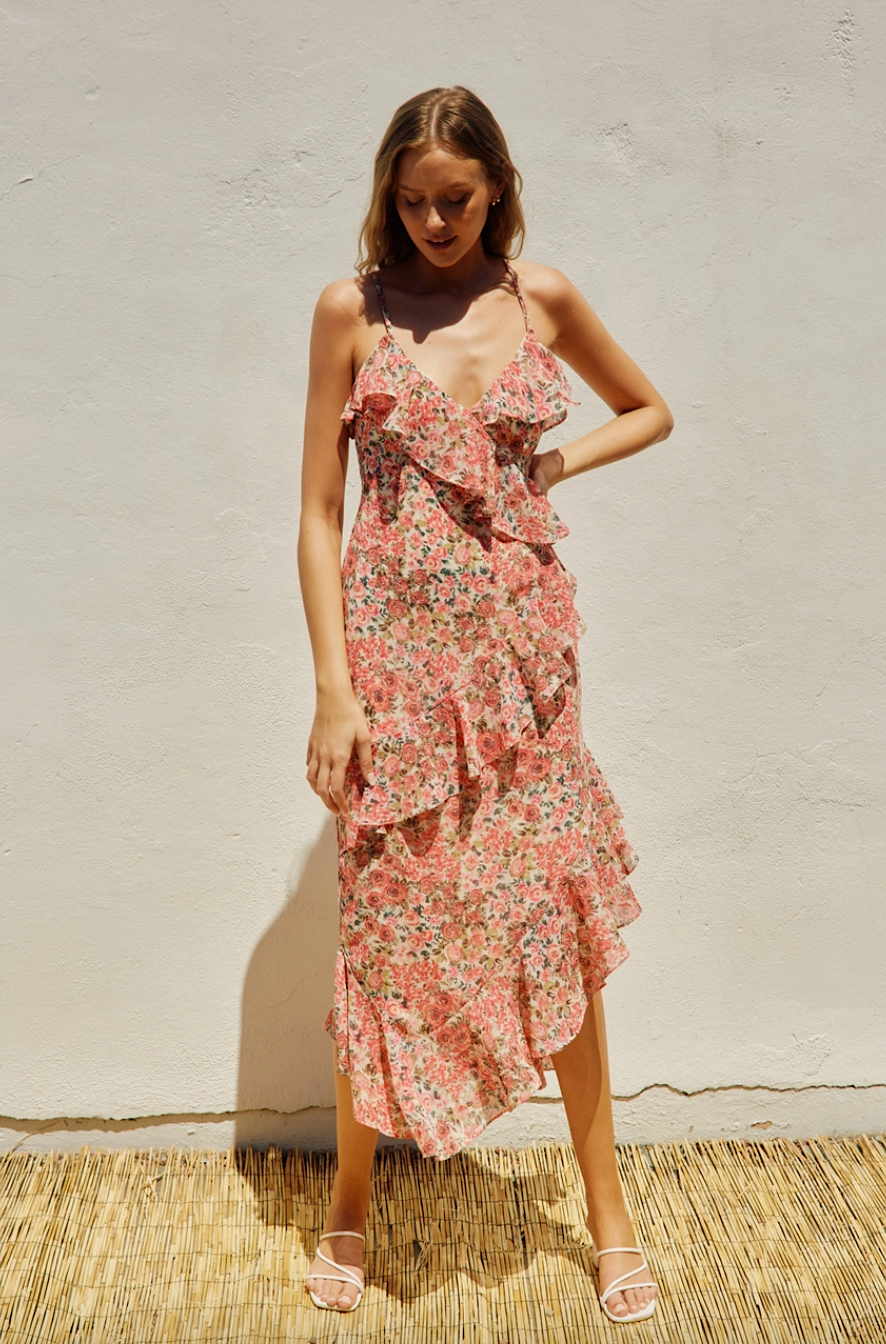 wild roses midi dress