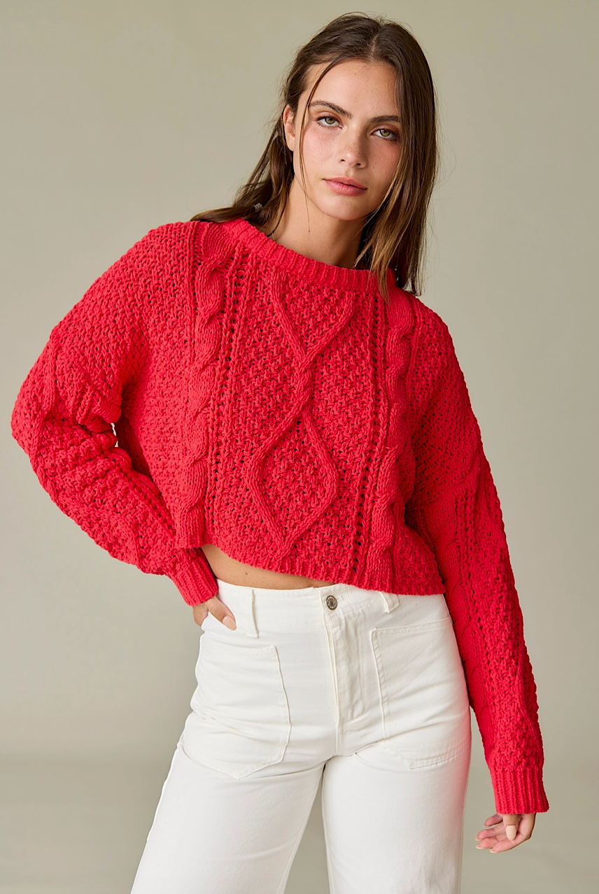 cora cable knit sweater