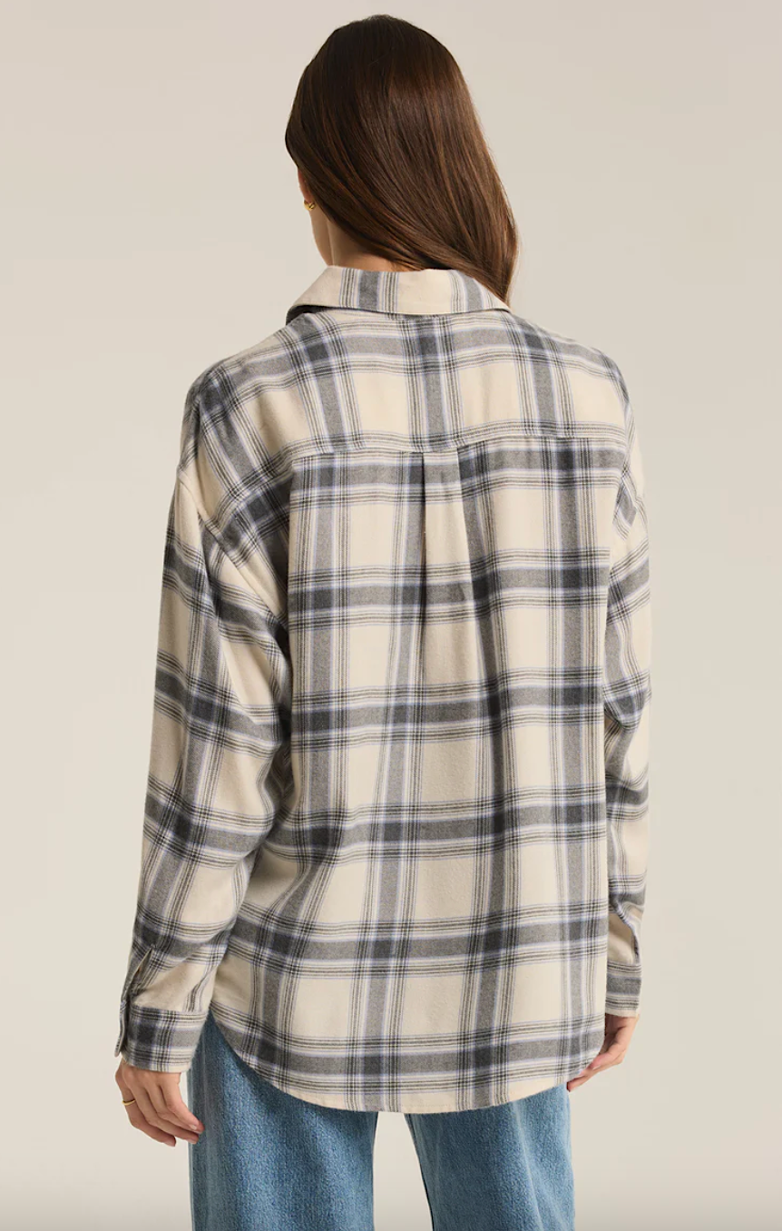 river plaid button up