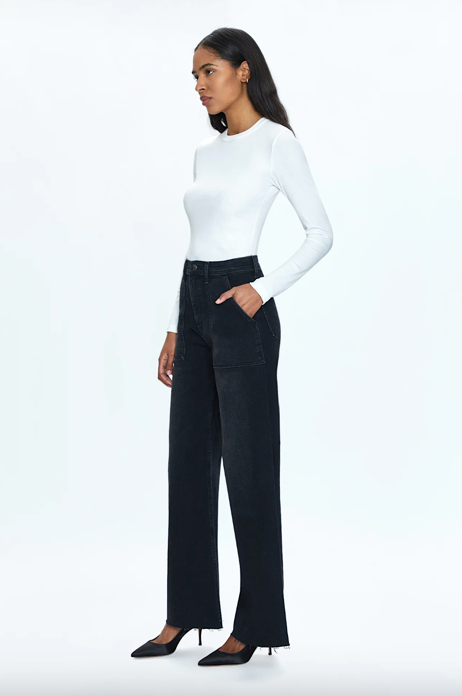 penny high rise utility wide leg - collins