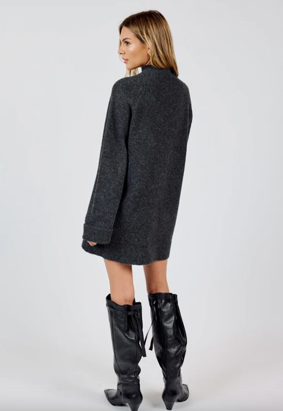 carson high neck sweater dress