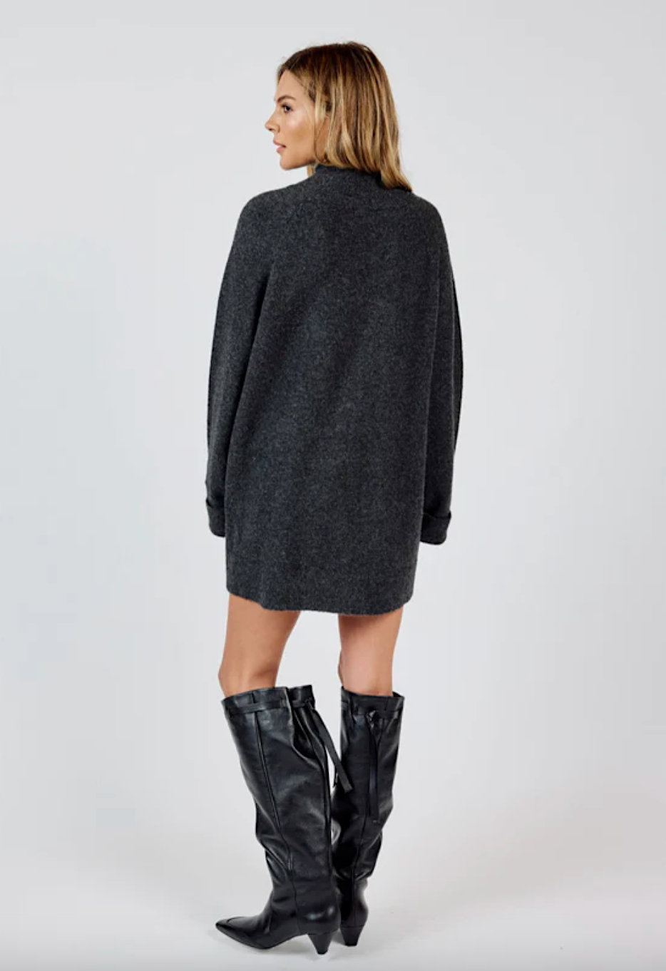 carson high neck sweater dress