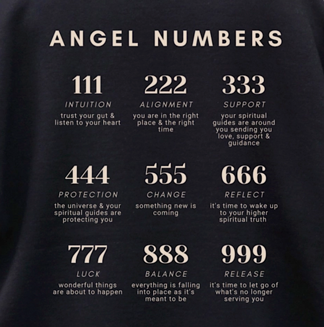 angel numbers crewneck