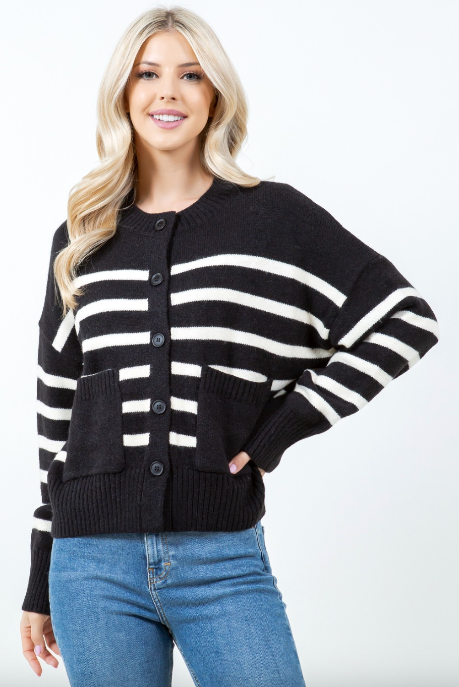 wren striped sweater cardigan