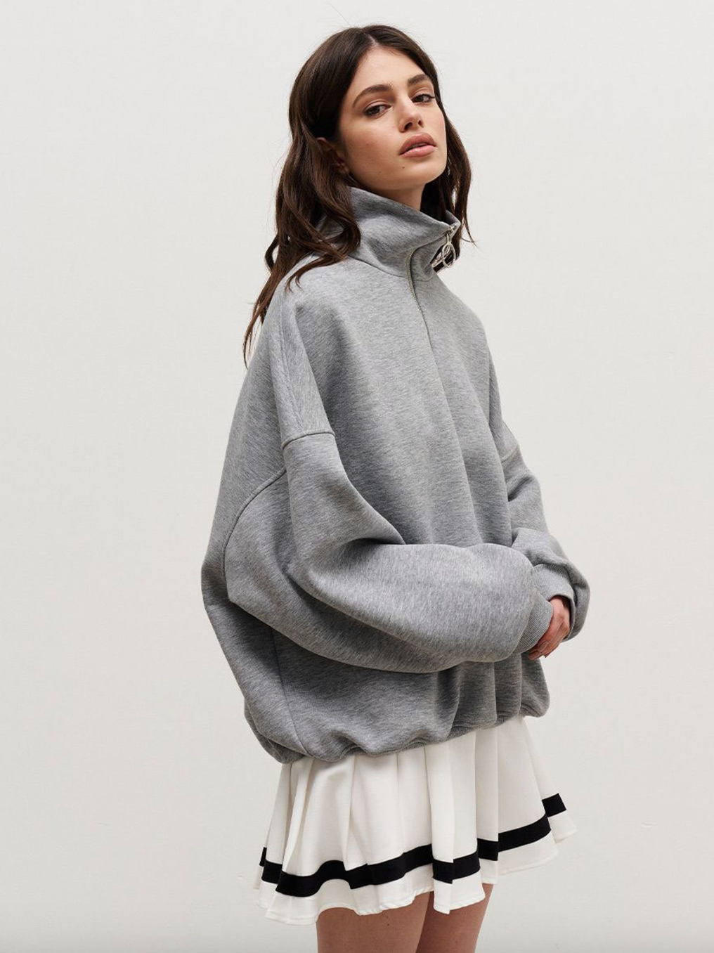 kenna collared zip sweatshirt