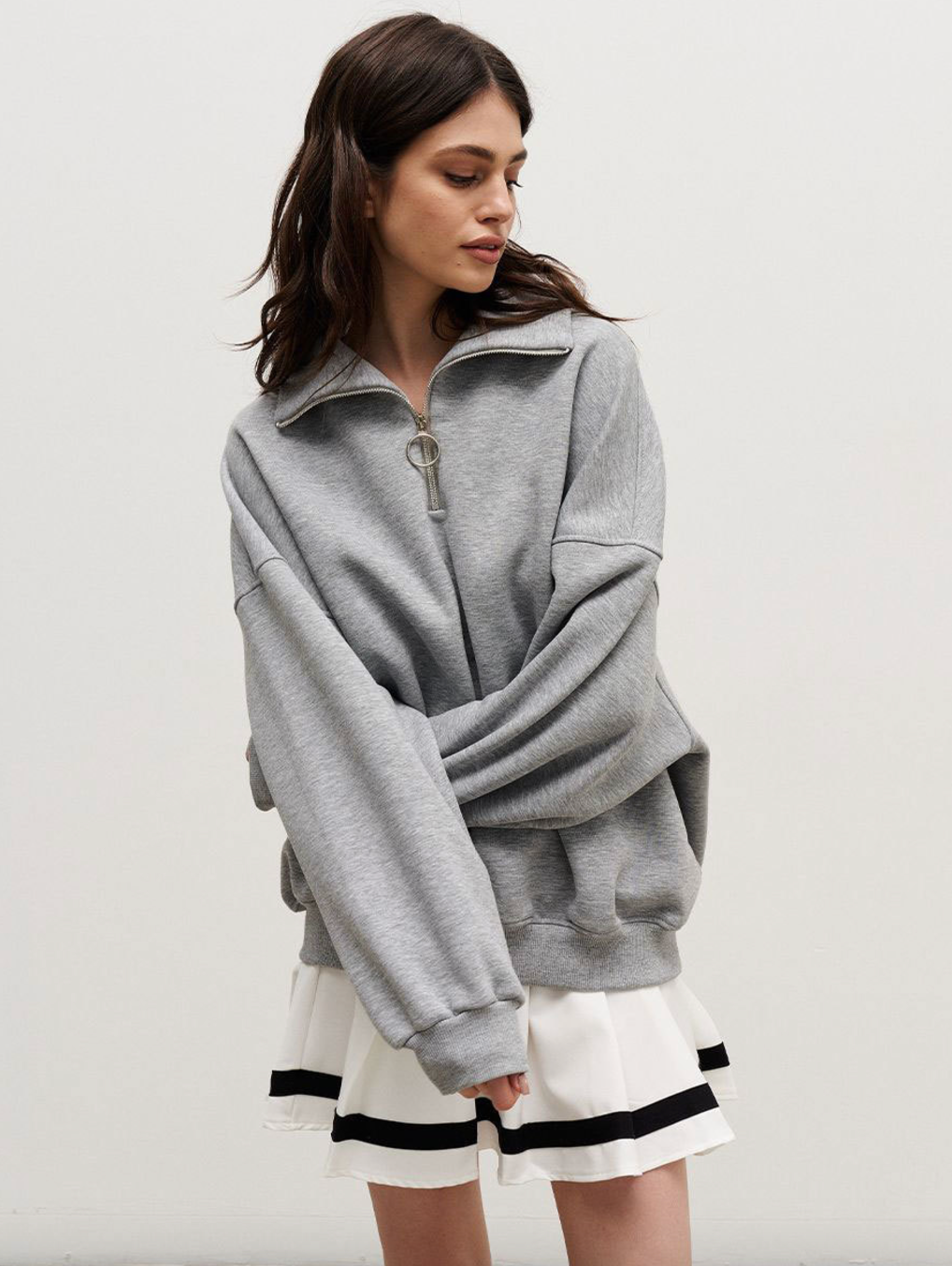 kenna collared zip sweatshirt