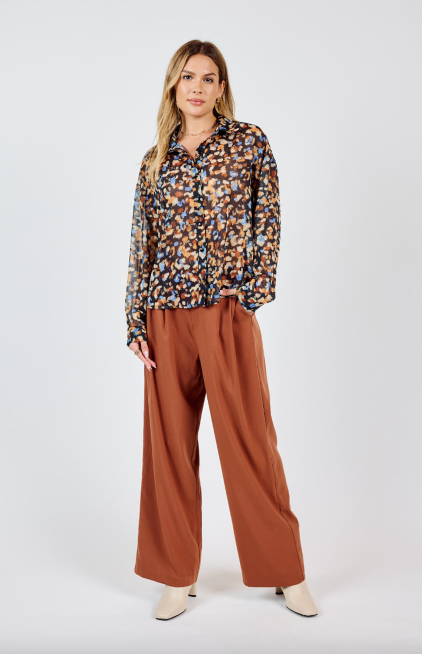 pepper front pleated pants