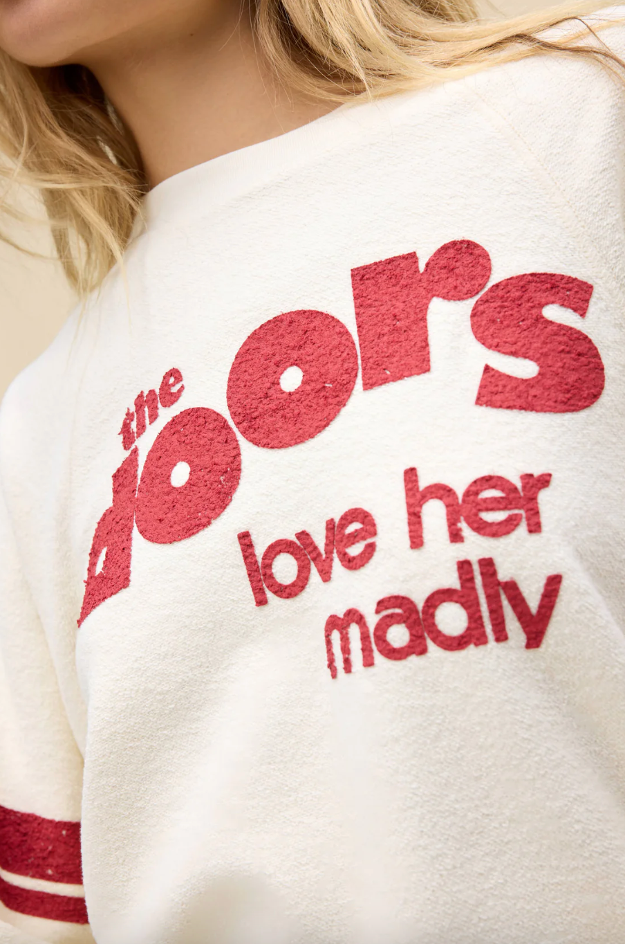 the doors love her madly reverse raglan crew