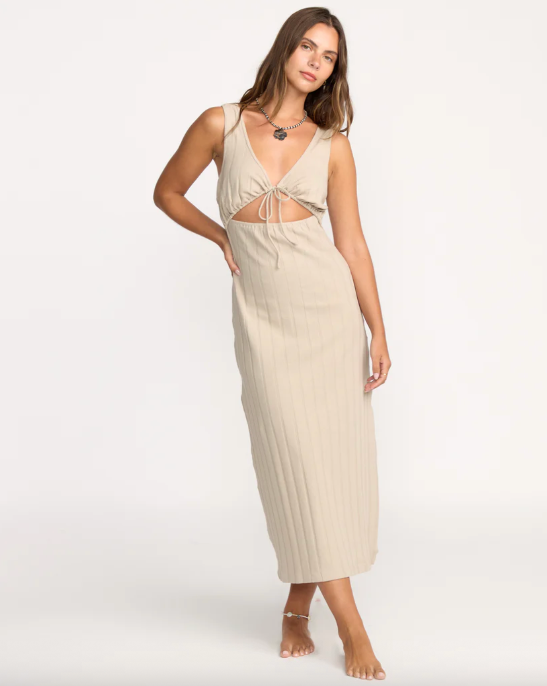 slides midi knit dress