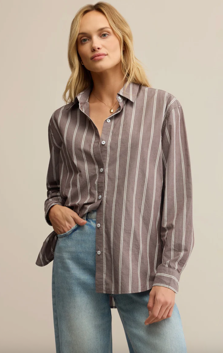 seaport striped poplin shirt