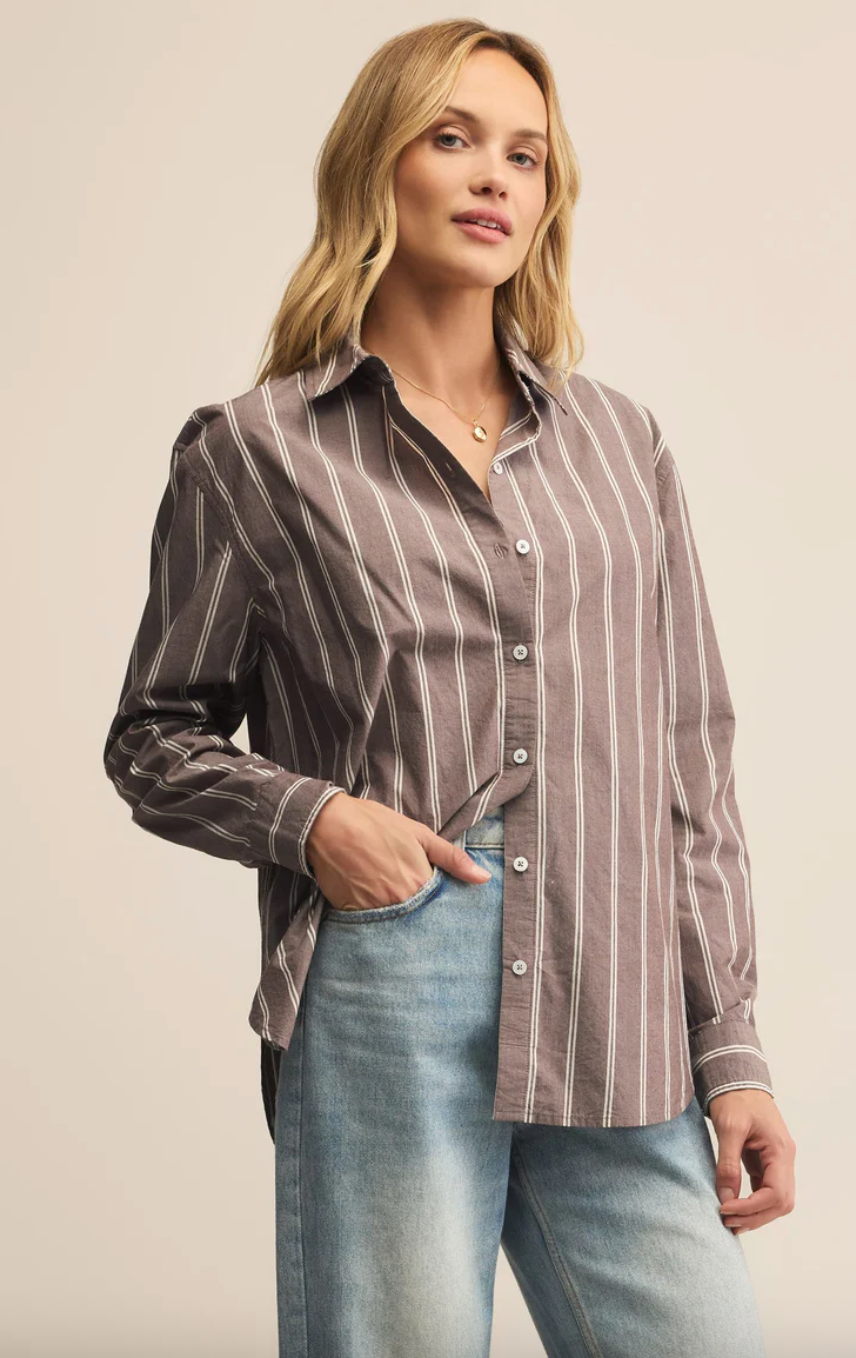 seaport striped poplin shirt