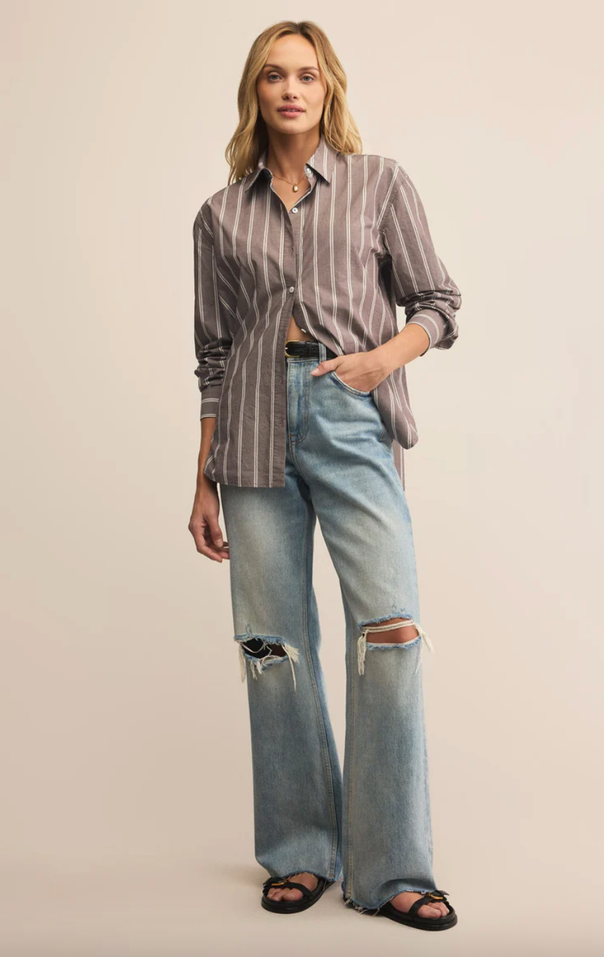 seaport striped poplin shirt