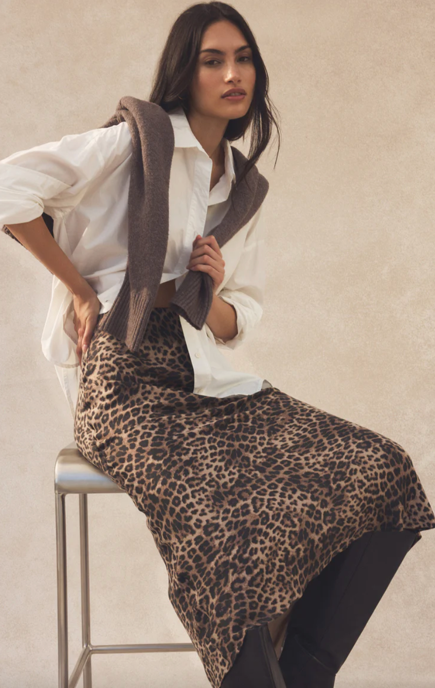 izabel leopard skirt