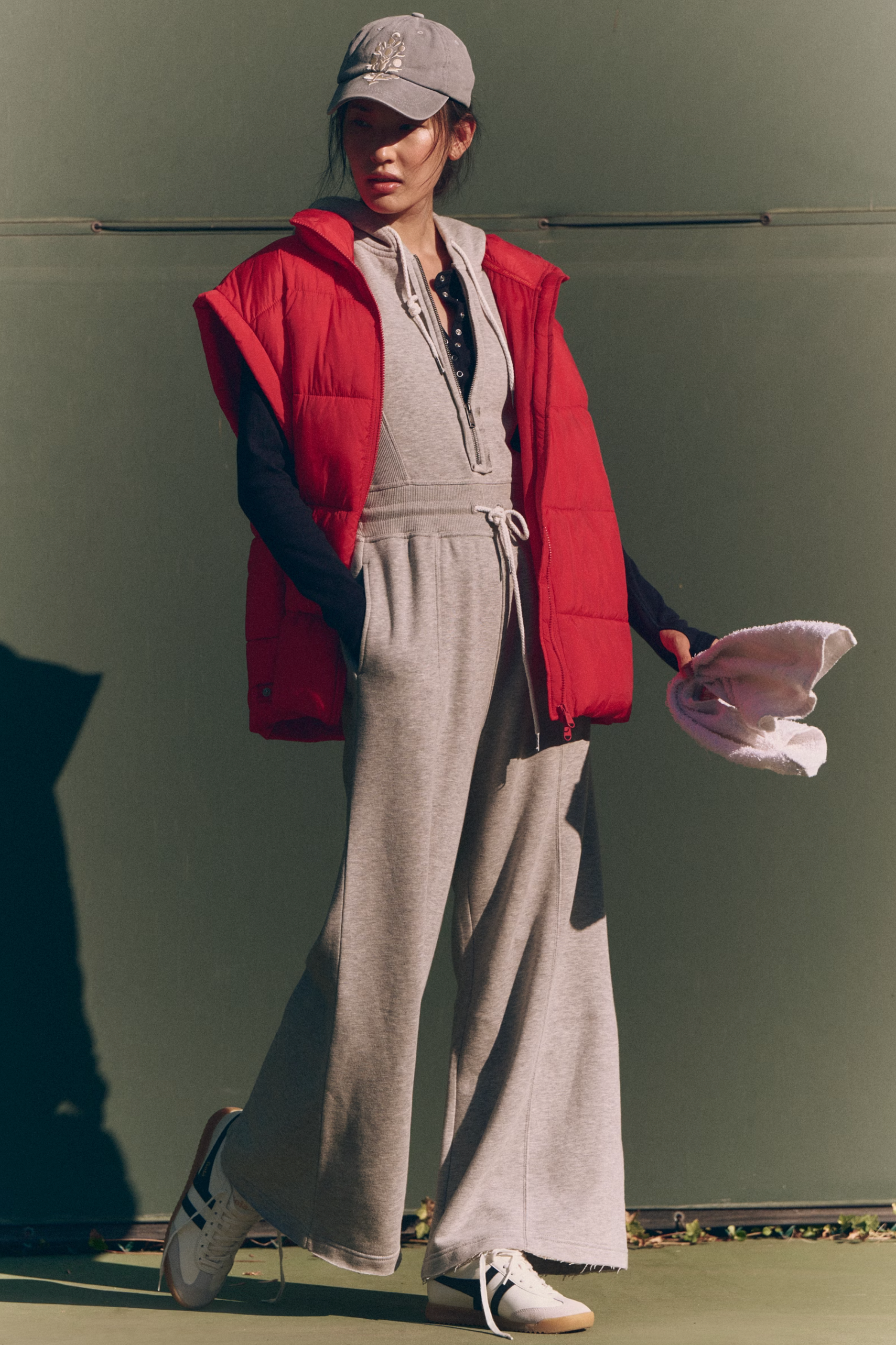 in a bubble puffer vest