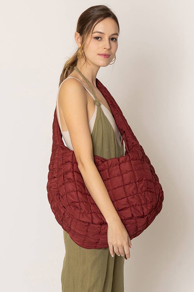 quilted puffer carry all bag