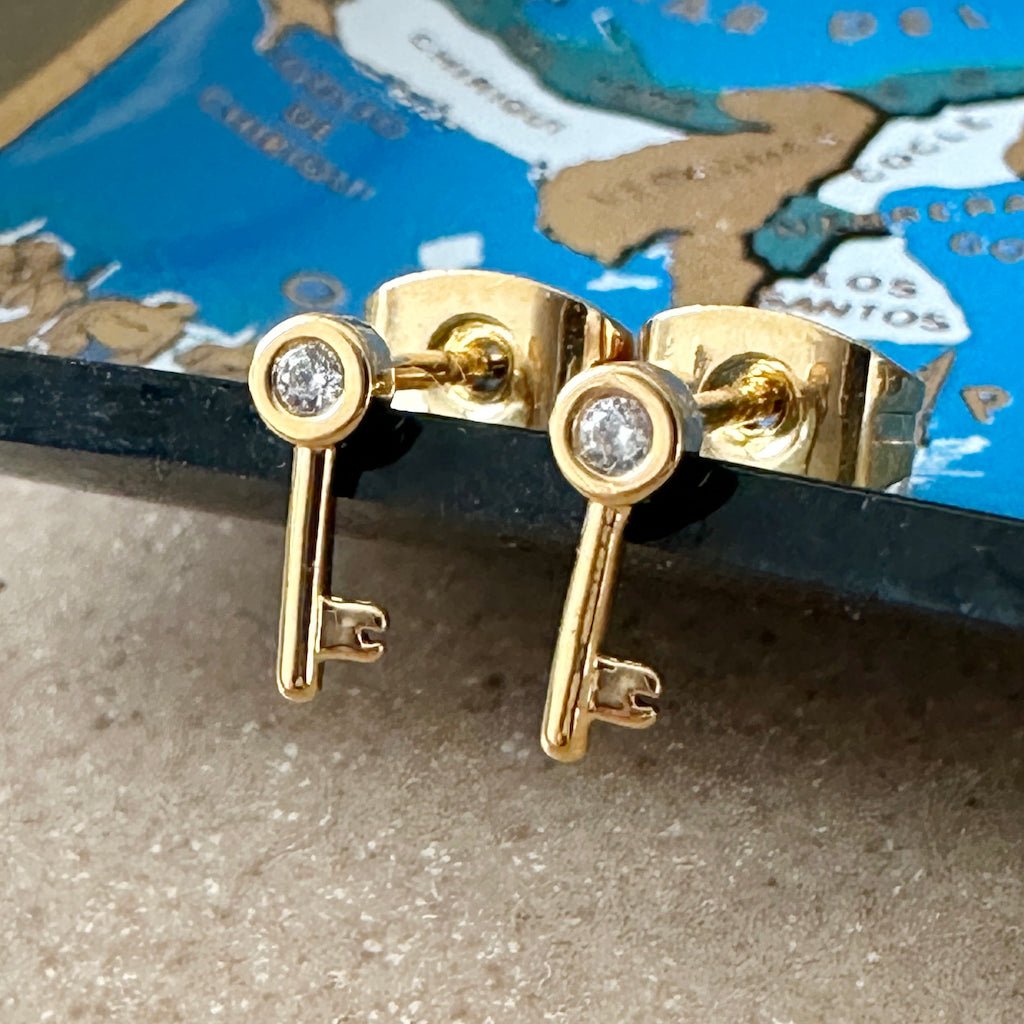 crystal key studs