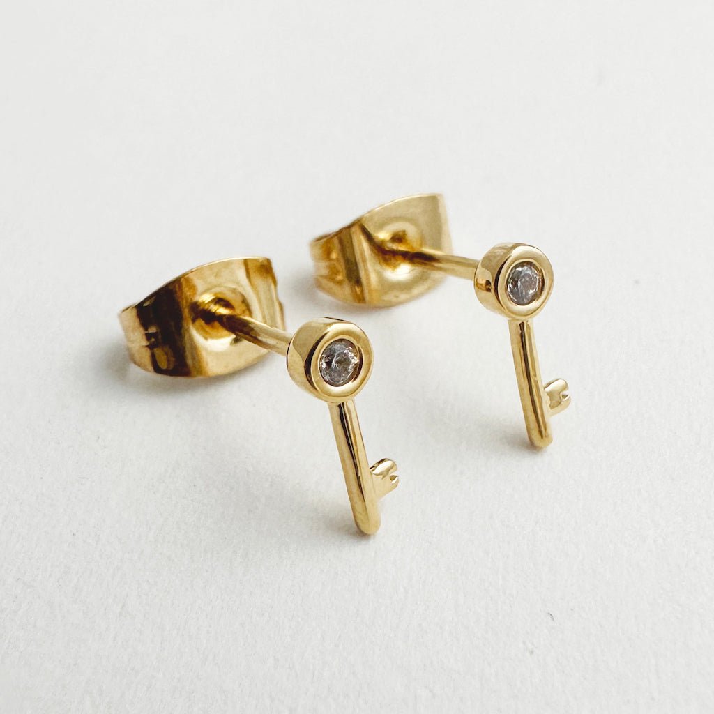 crystal key studs