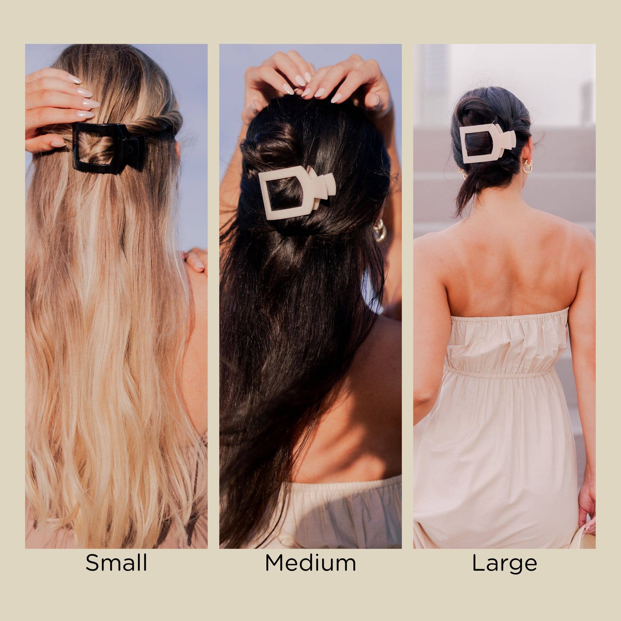 square flat hair clip - small
