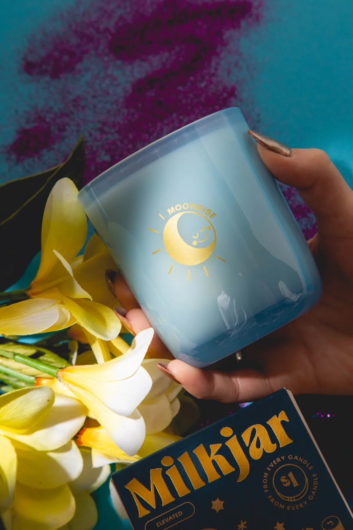 milk jar candle - moonrise