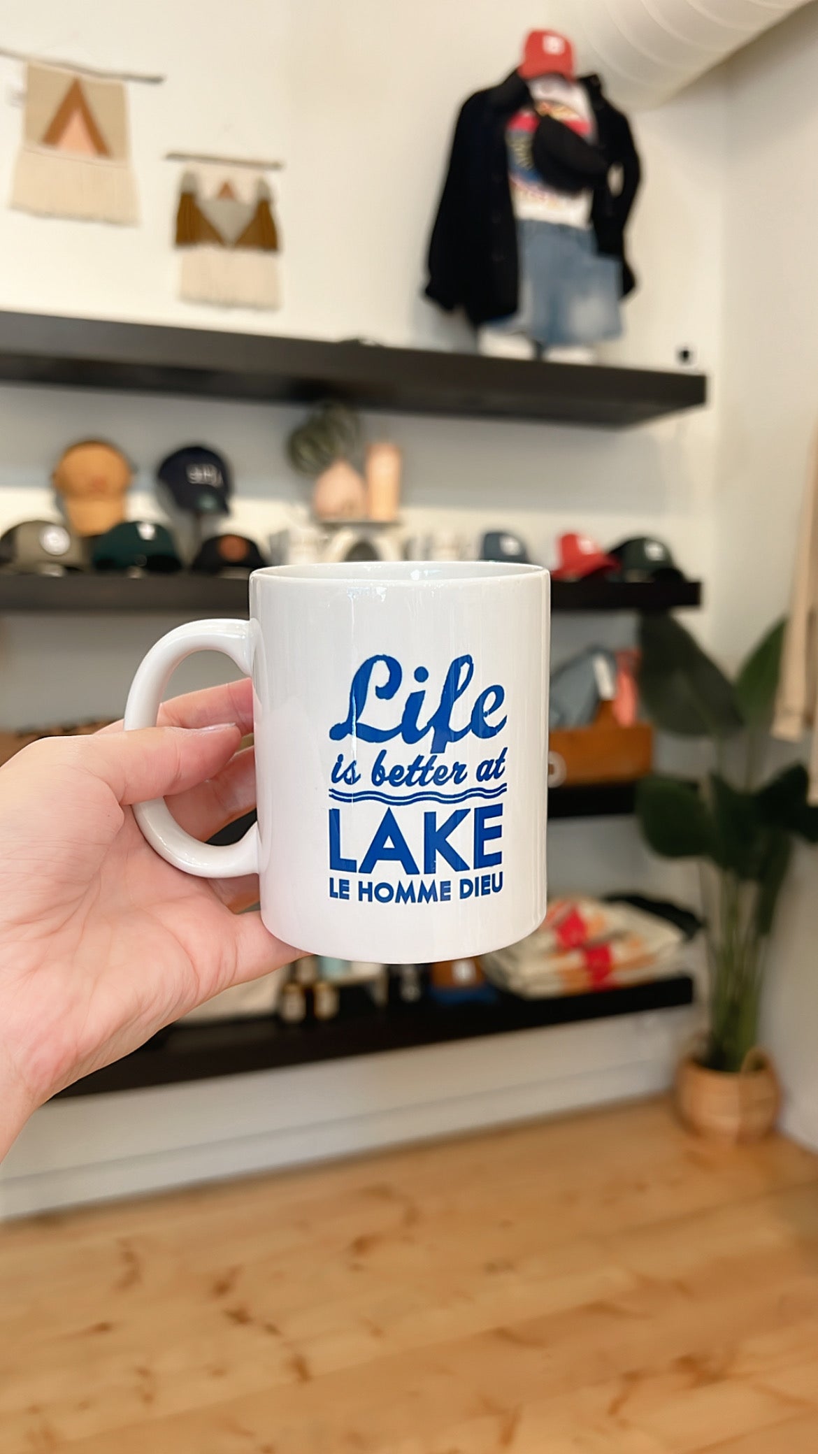 life is better lake mug