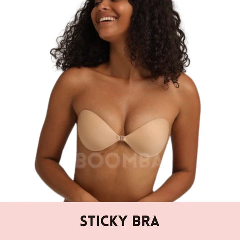 Buy Wave Fashion-Women's Stickon Strapless Backless Bra Color-Skin Size-30  Beige at