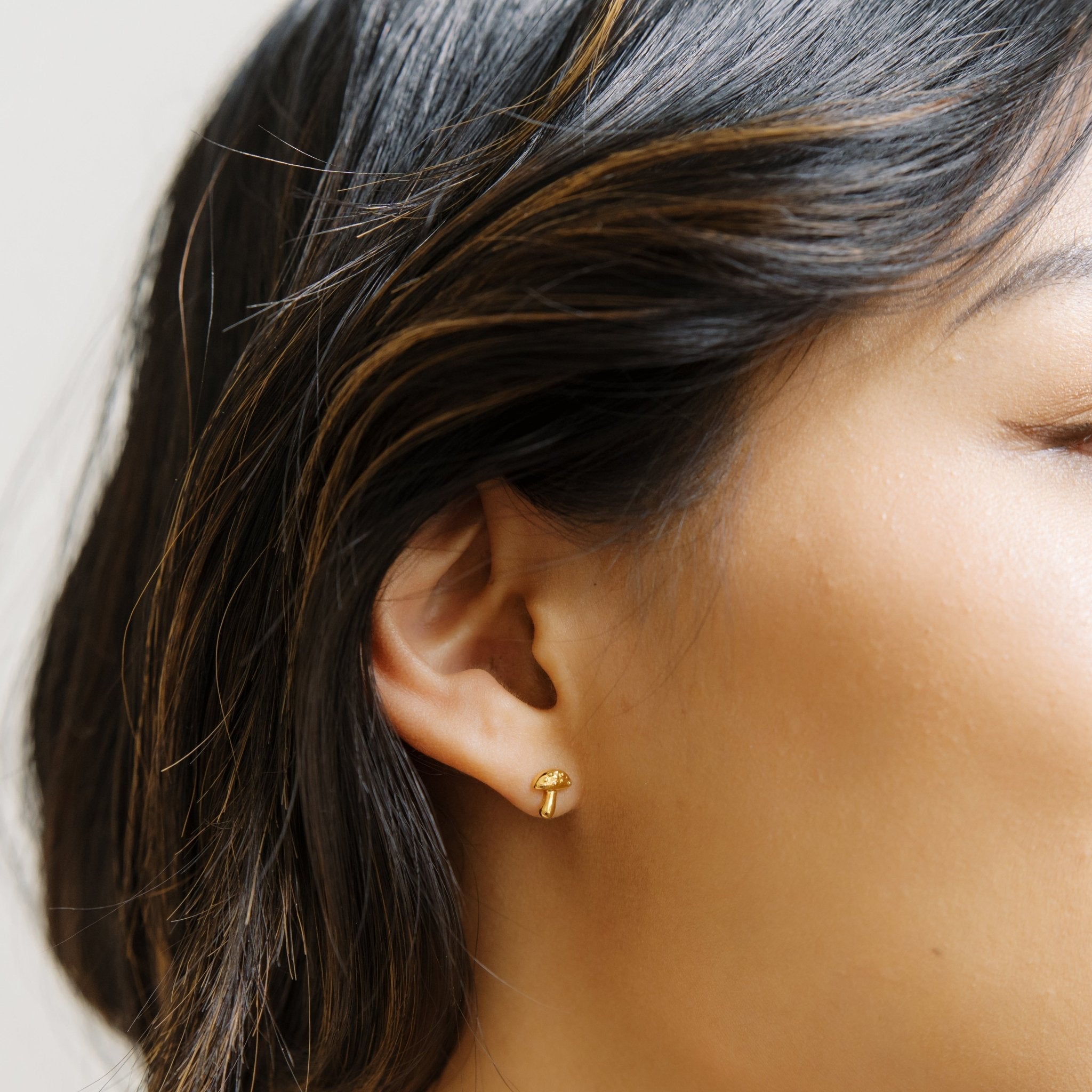 mushroom stud earrings