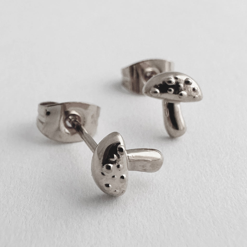 mushroom stud earrings