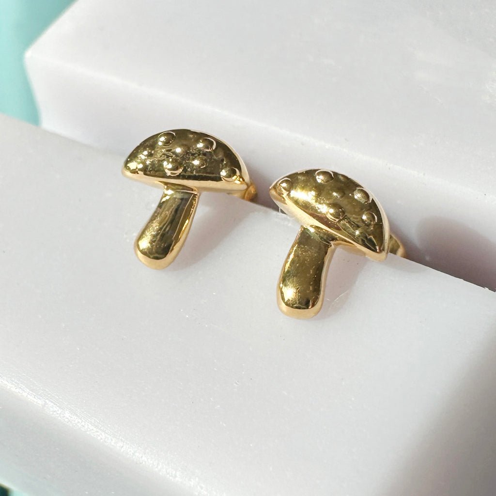 mushroom stud earrings