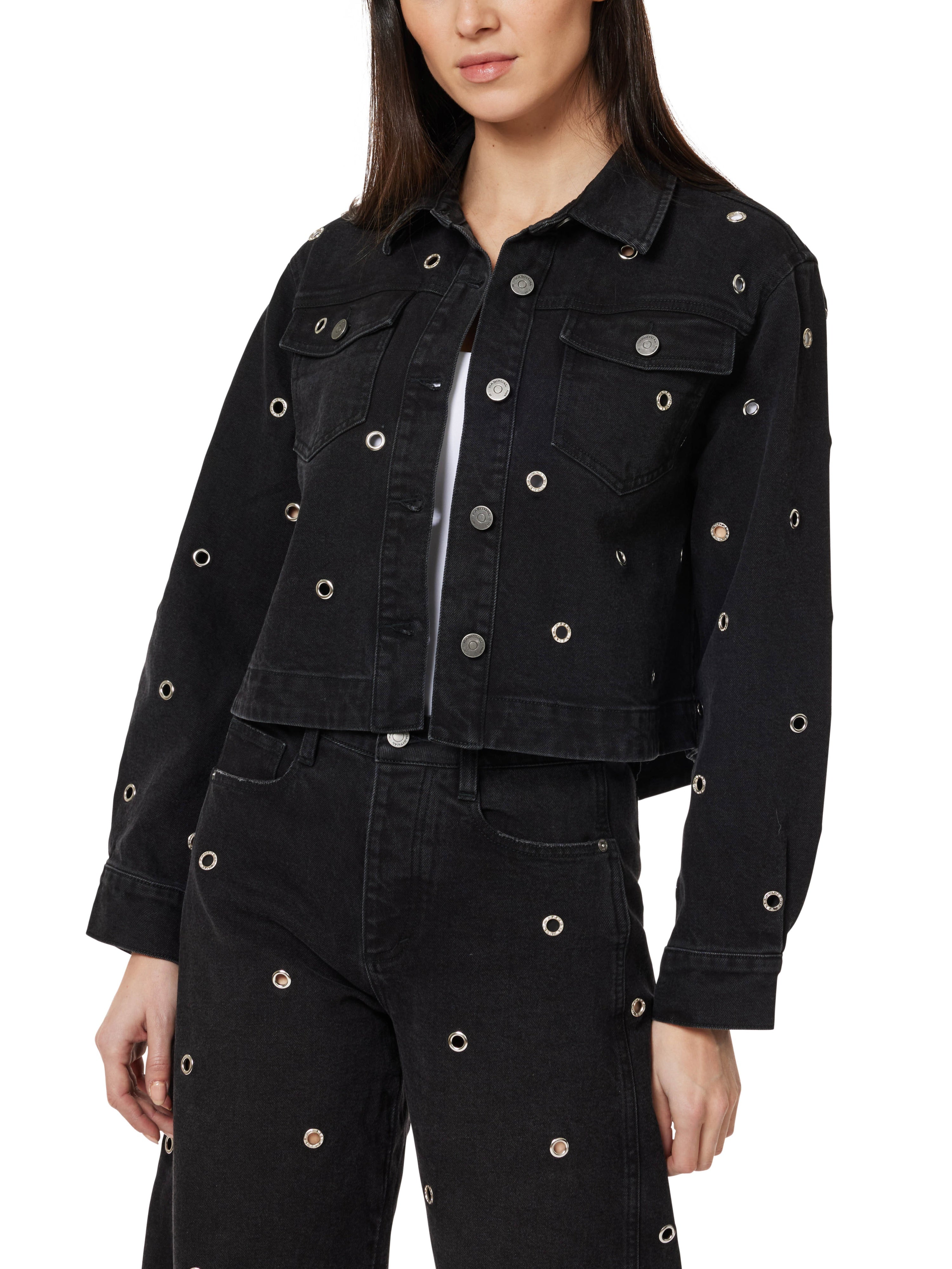embellished crop swing jacket