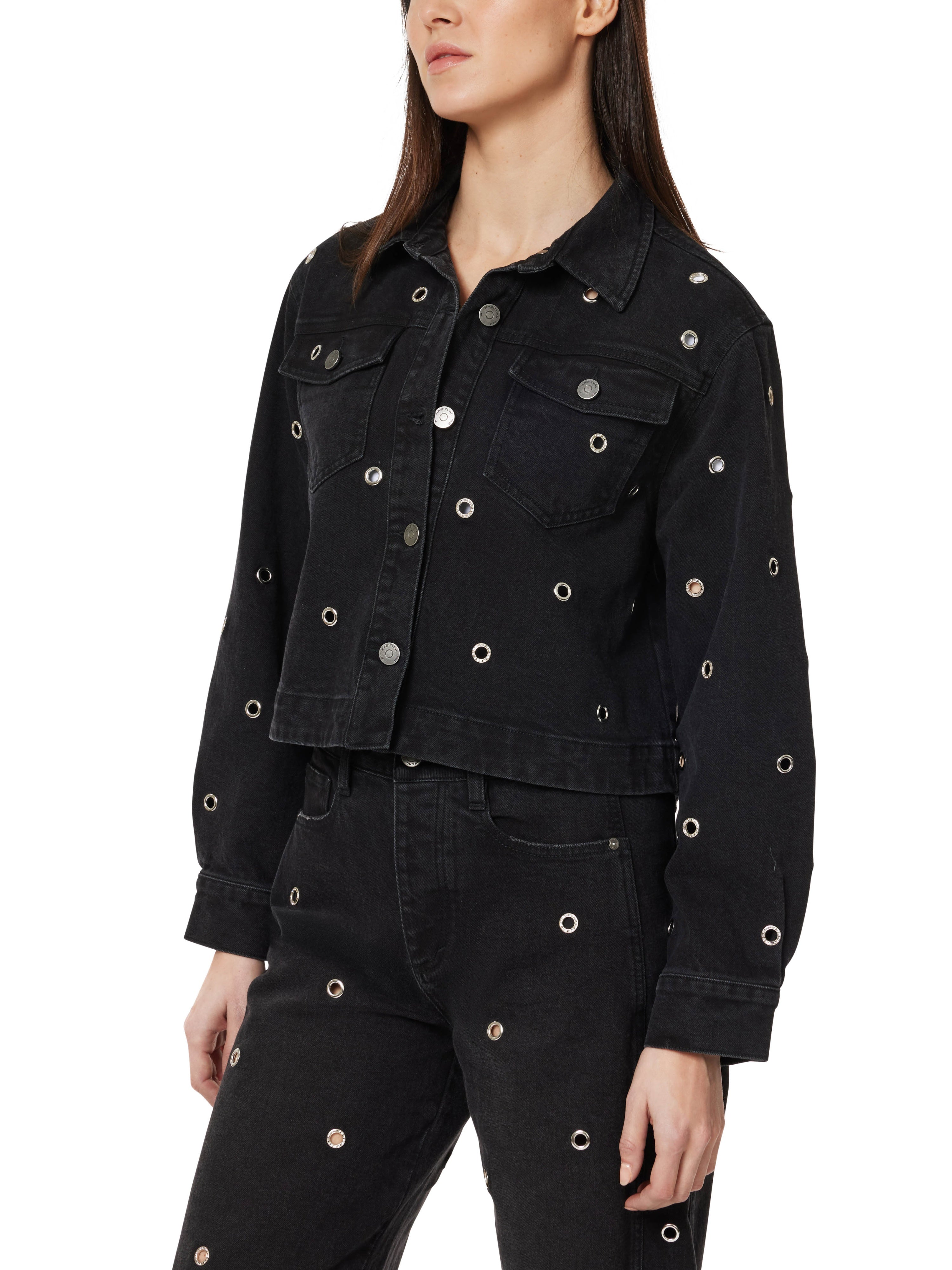 embellished crop swing jacket