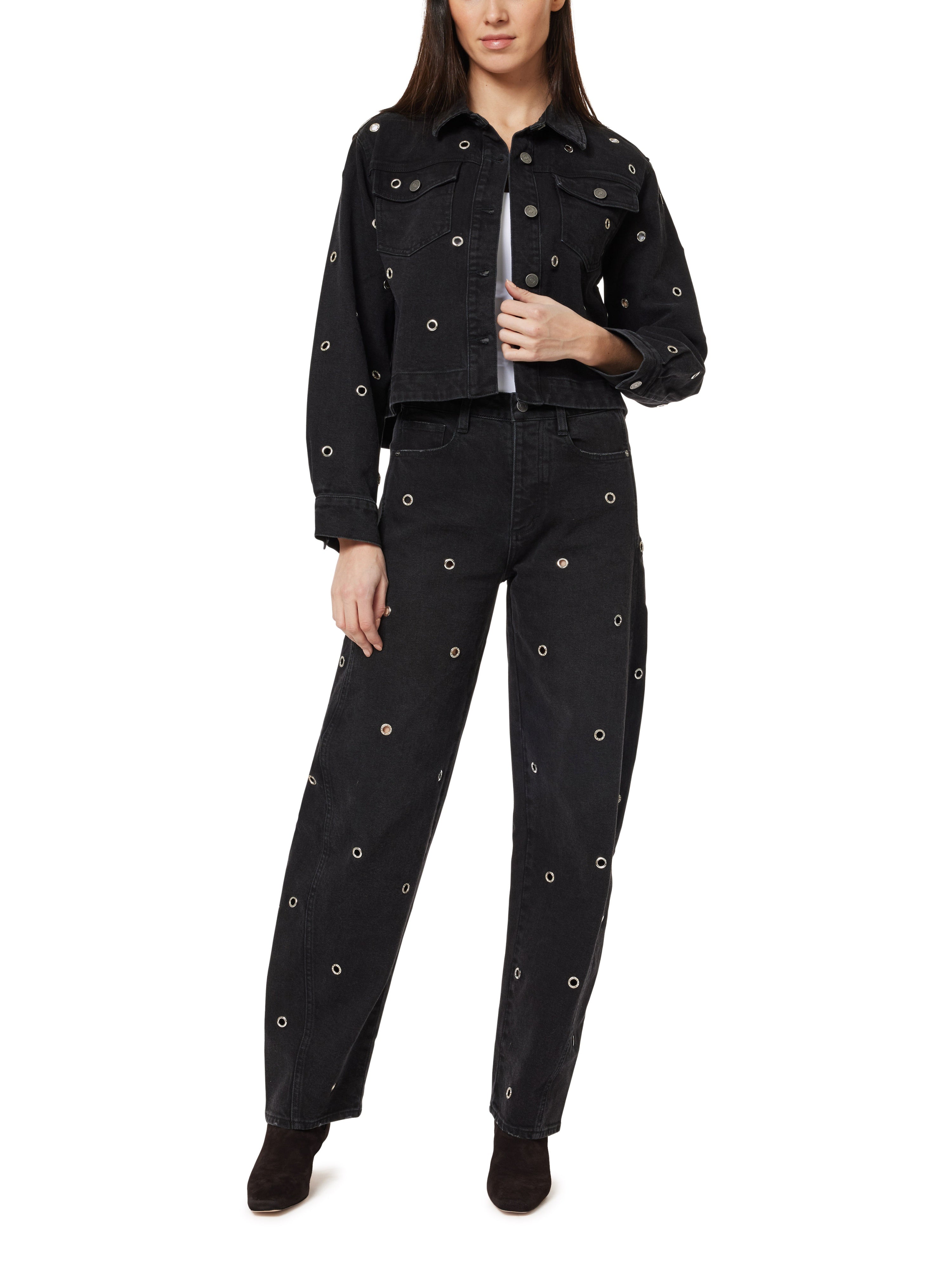 embellished crop swing jacket