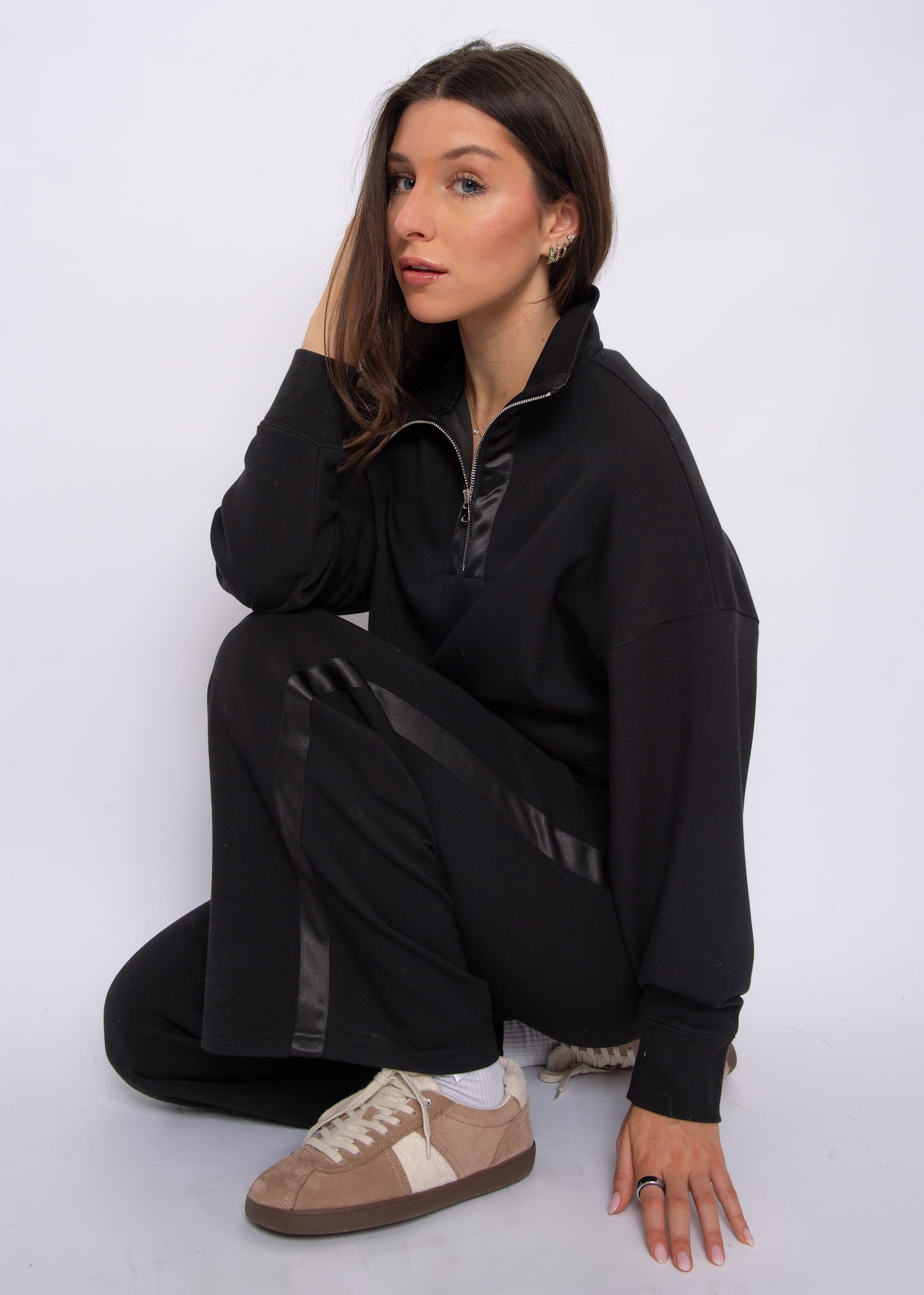 erika satin trim sweatpants