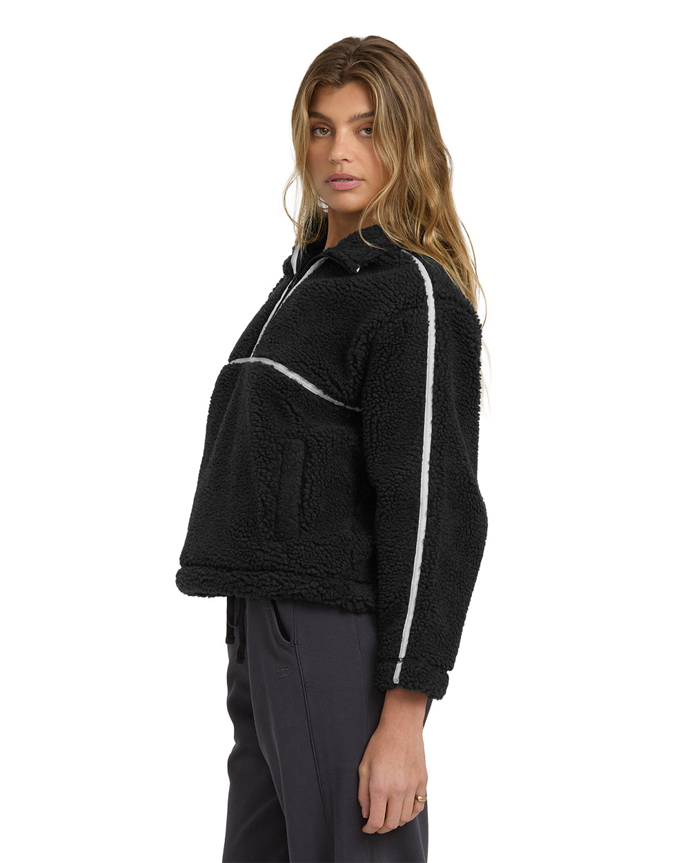 getting warm sherpa half zip