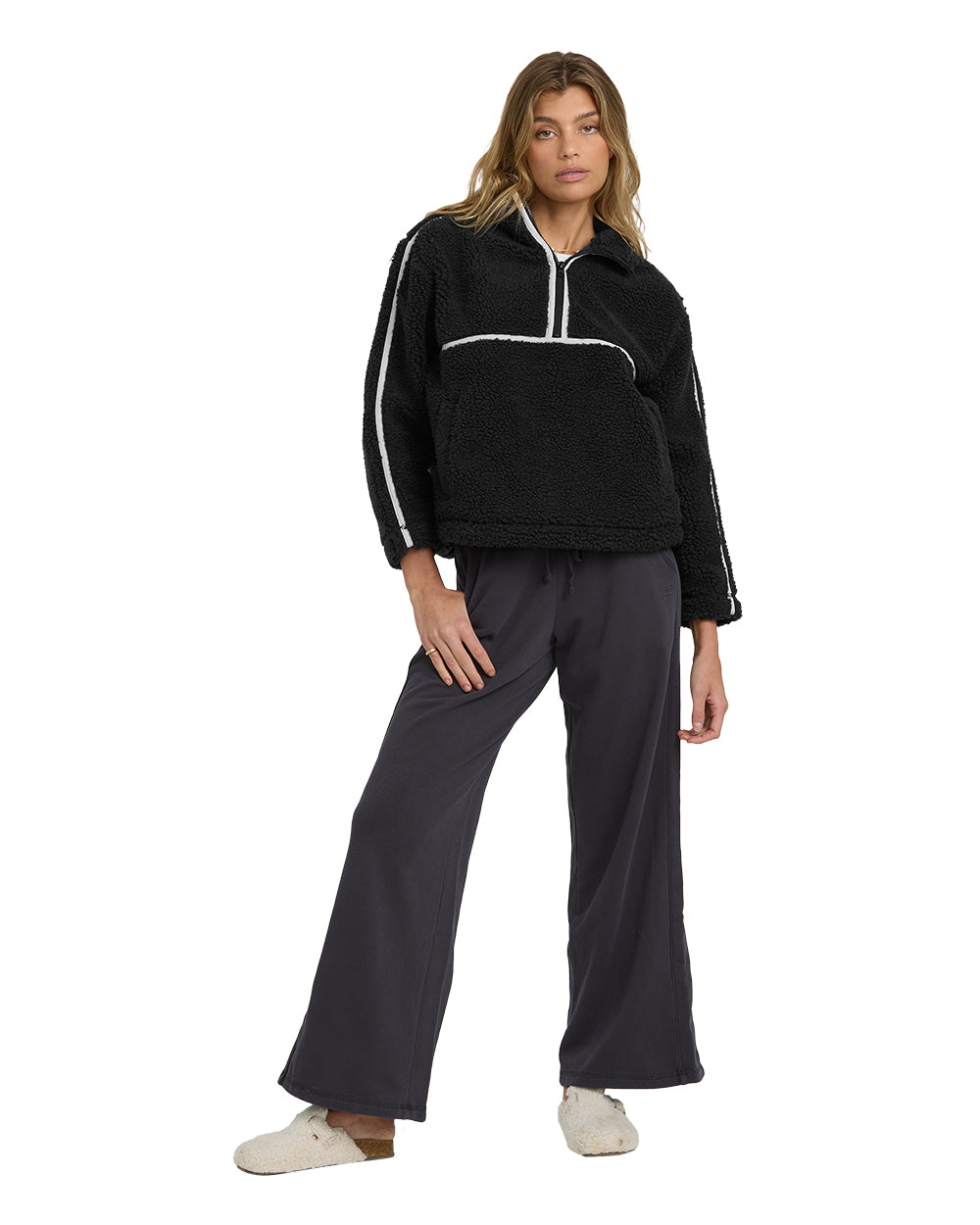 getting warm sherpa half zip